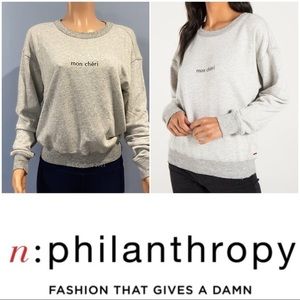 NEW n:PHILANTHROPY MON CHERI HEATHERED TERRY SWEARSHIRT SMALL $188